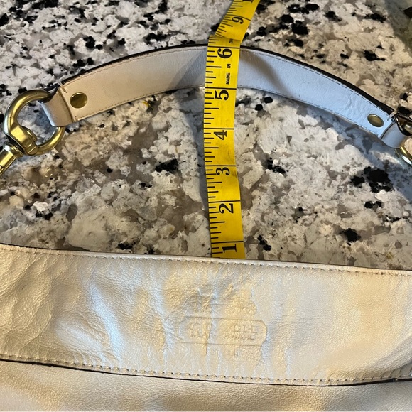 COACH M1082-F12671 Zoe Hobo Shoulder Bag cream winter white gold lt blue lining - Picture 13 of 13